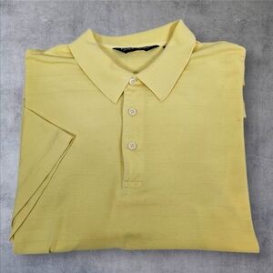 Polo Golf Ralph Lauren Yellow Textured Polo Shirt Size XL Men's F38‎